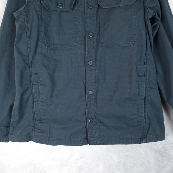 LL Bean Ripstop Shirt Jacket Mens Medium Black Button Up Slightly Fitted Shacket - Picture 6 of 16